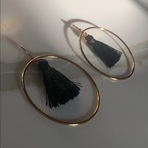 j crew gold hoops with tassels